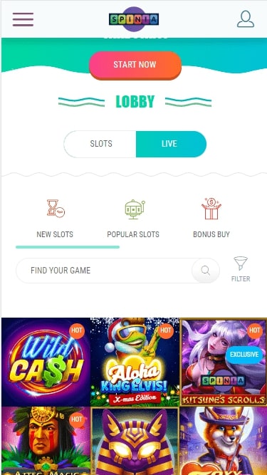 Spinia Casino w Polsce - wersja mobilna Wersja mobilna w Spinia Kasyno?